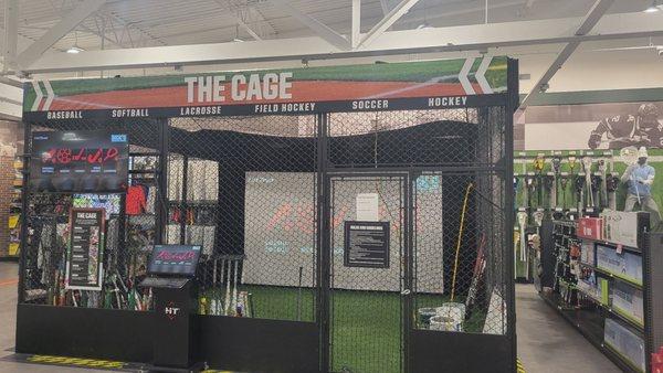 New batting cage December 2023. Also simulates hockey, soccer and other sports