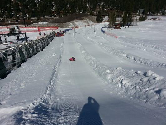 My 6 year old, heading down the run.