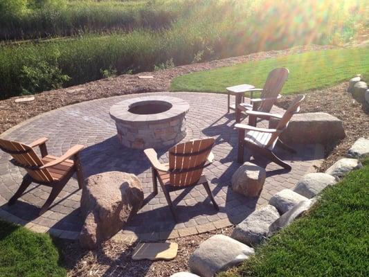 Raised Fire Pit installed 2013