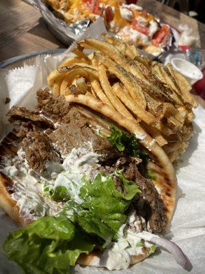 Standard gyro with curly fries. Excellent.