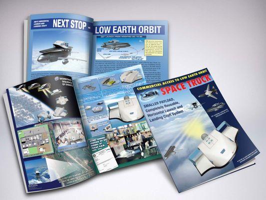 DBI Aerospace 6-page magazine insert. Complete design and layout including drawings, charts, photos and 3D models.