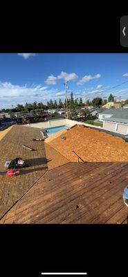 Old roof was damaged