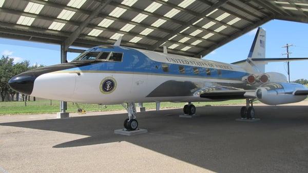 President LB Johnson private jet plane hanger