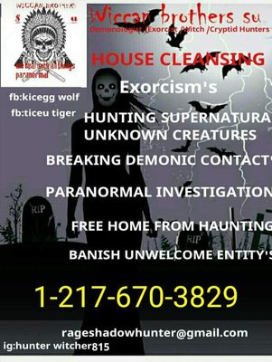 If you have any paranormal cryptids or demonic problems we are your team. Also feel free to share your encounters with us