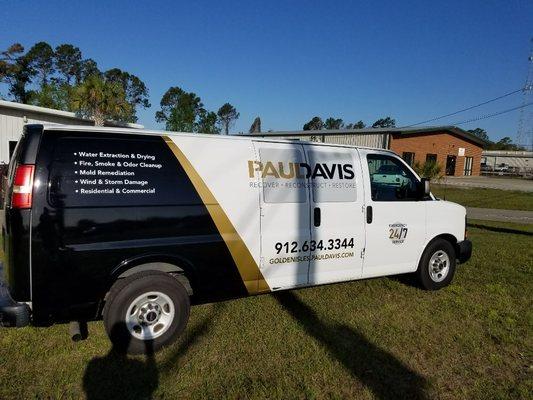 Our first newly branded van.