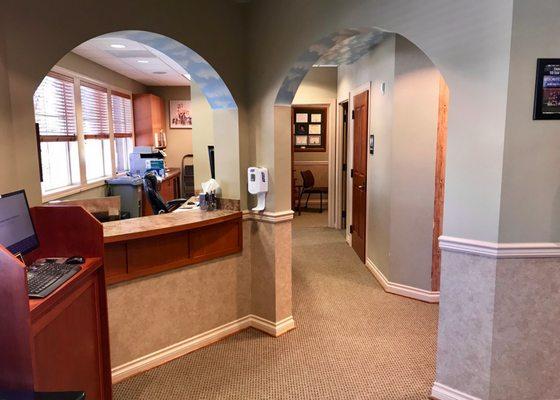 Reception Desk (To the right is the video game nook)