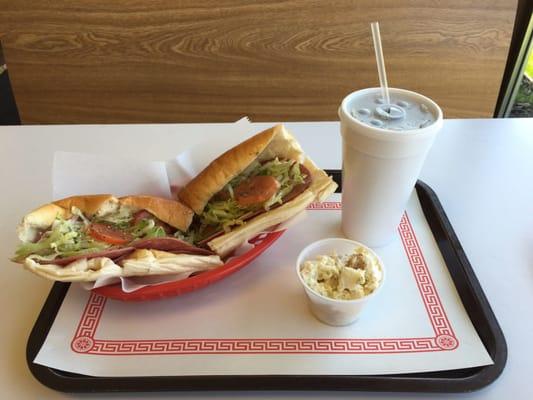 Italian hero, potato salad and soda for $11.02. This is the perfect lunch for me!