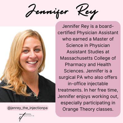 Jennifer Rey is a board-certified physician assistant who earned a Master of Science in Physician Assistant Studies at Massac...