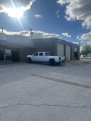 Brewery doors and a pickup that was similar to mine.