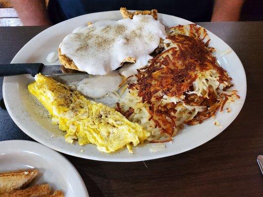 Chicken fried steak breakfast