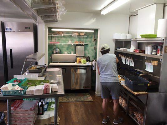 Kitchen and prep area