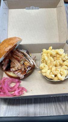 Pulled pork and MAC and cheese