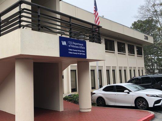 Another view of the VA sign outside the building.