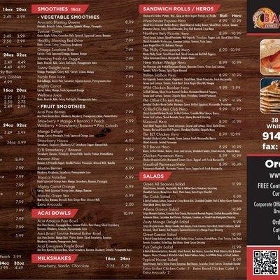 Here's our updated menu with the other half to follow