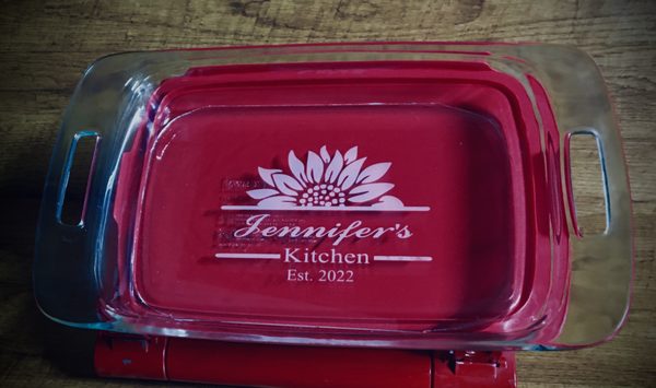 Custom Etched Personalized Pyrex Casserole Dish. Take a look at website: www.fyge1.com