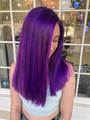 Purple hair & hair cut