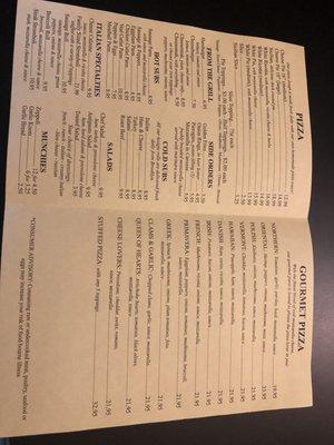 Inside menu