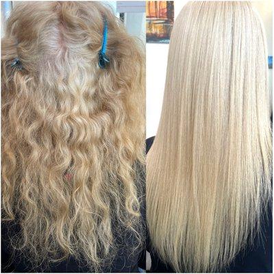 Japanese straightening before & after