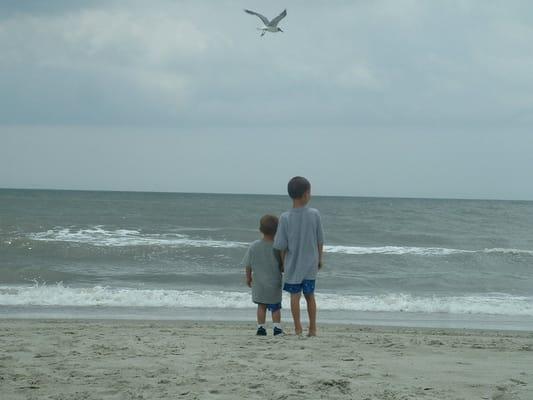 2 of my 9 grandchildren at the beach