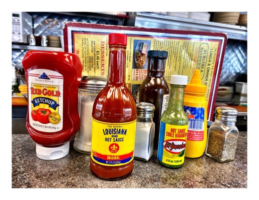 Hot Sauce @ Steak N Egger.Chicago, IL Open 24/7 Breakfast Lunch Dinner. Steaks Sandwiches Burgers Salads Pancakes etc. Simple. Cool!