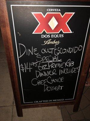 Dine out Esco special