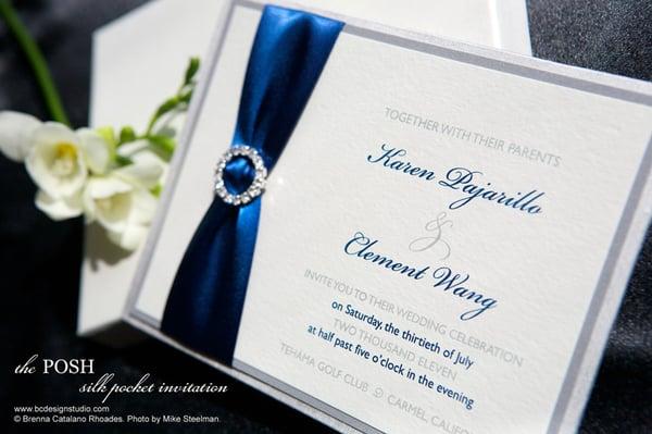 The Posh invitation from our luxe silk line.