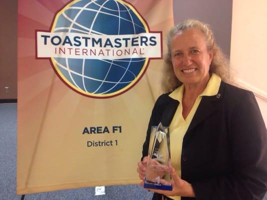 First place winner for Area F1 Toast Masters