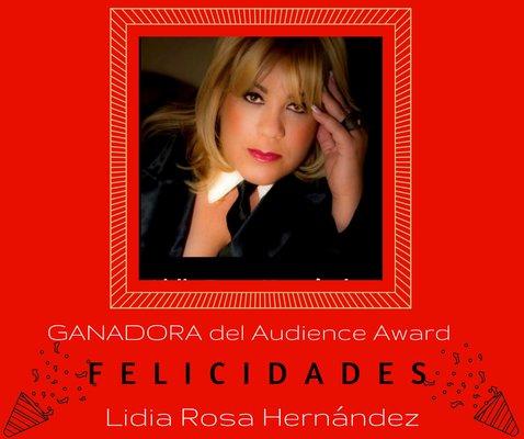 Our student Lidia Rosa Hernandez winner of the Cinemaslam Audience Award 2018 with her play "Sexo Opuesto"