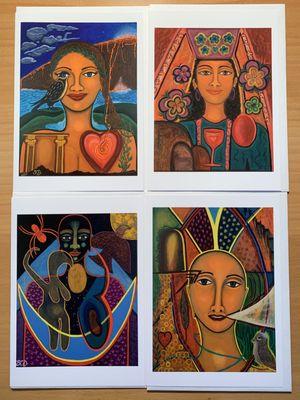 A selection of cards based on Intentional Creativity paintings by Barbara C. Daughter