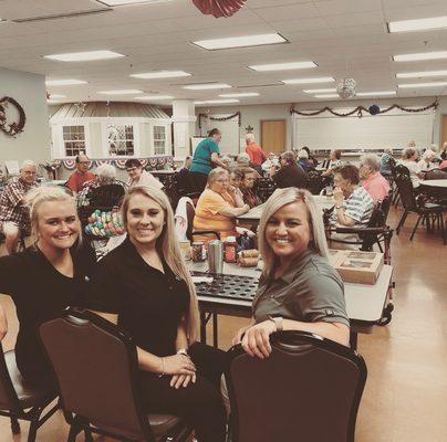 Aubrey, Kirsten and Amber Hosting Bingo at the Washington MO Senior Center