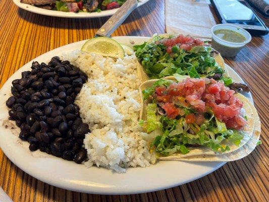 2 steak taco plate