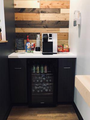 Coffee/water bar area