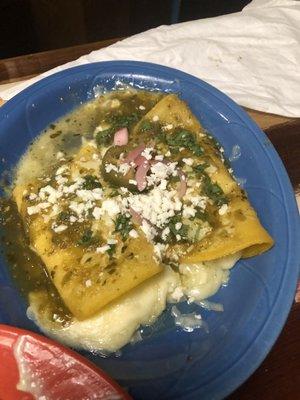 Cheese verdé enchiladas