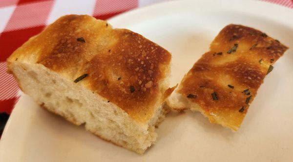 complimentary focaccia