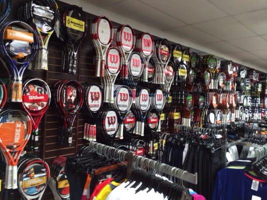 Wall of racquets!