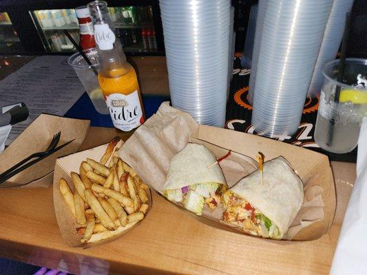 Chicken blt wrap with fries