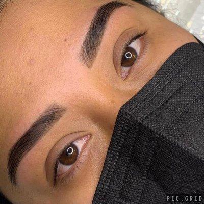 Beautiful results from eyebrow shaping and henna tint