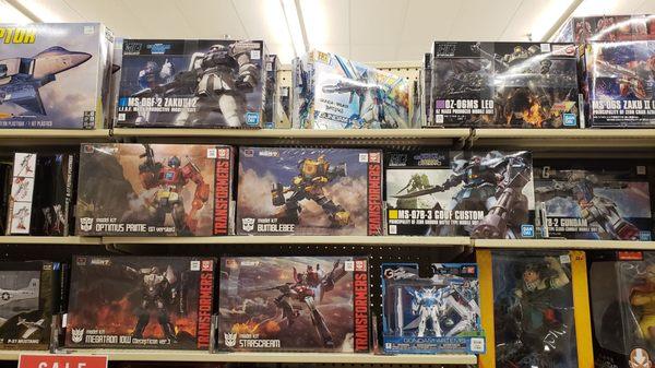 Gunpla and Transformers.