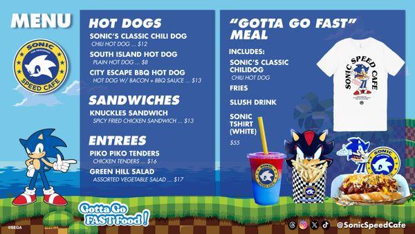 Sonic Speed Cafe Chino Hills Menu #1