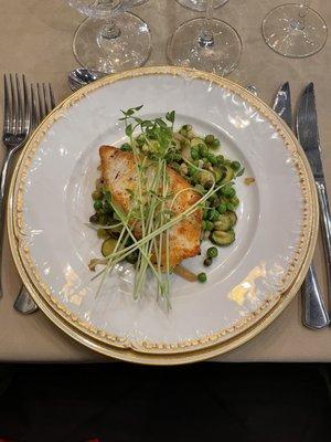 Flounder with a nice vegetable medley/sauce