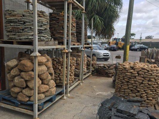 Landscaping rocks. Pavers. Boulders. Bricks. Shells.