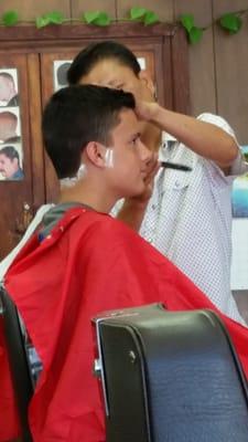 Getting that freshman fade.