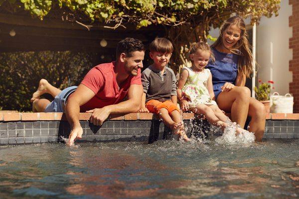 Family at HOA Pool