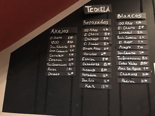 Tequila options