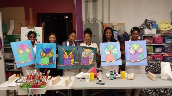 Paint party with Canvas and Crafts with Terez