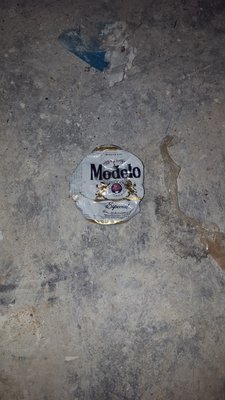 Beer can left in our home by a worker who was drinking on the job!!! Nice!!!!