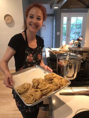 Alessia and the home made tagliatelle