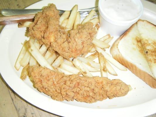 Chicken tender basket with fries