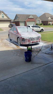 We make sure to wash car as safe as possible without scratching the paint.