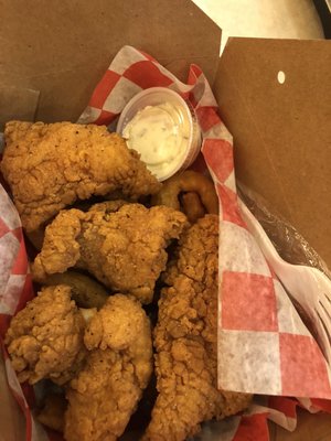 Fried Catfish with Onion Rings